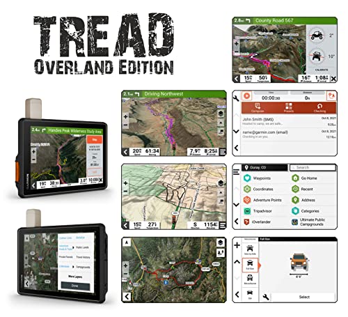 Wearable4U Garmin Tread Overland GPS Navigator 8in Rugged with Power Pack Bundle