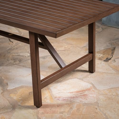 Hanover Fairhope 7-Piece Outdoor Dining Set with 6 Padded Sling Chairs and Trestle Table Tan