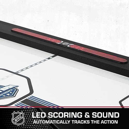 NHL 60" Air Hockey Table with Electronic Overhead Scoreboard Black/White
