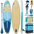 Highpi Inflatable Stand Up Paddle Board 11'x33''x6'' Vertically Center-Folded SUP Blue Wood
