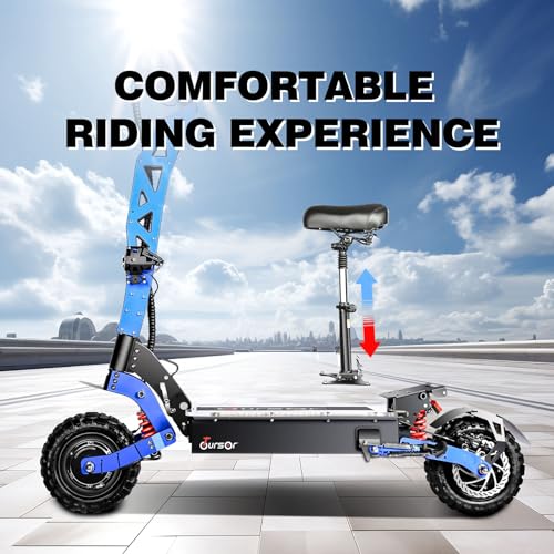 Toursor Electric Scooter 60V 3000W Dual Drive Foldable Off-Road Blue