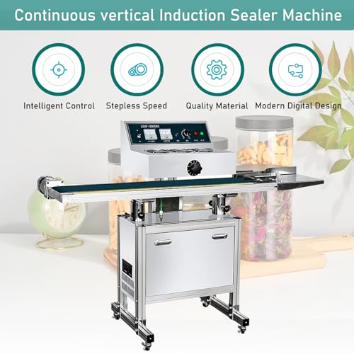 INTSUPERMAI Continuous Induction Jar Sealer 0.79"-5.12" Silver