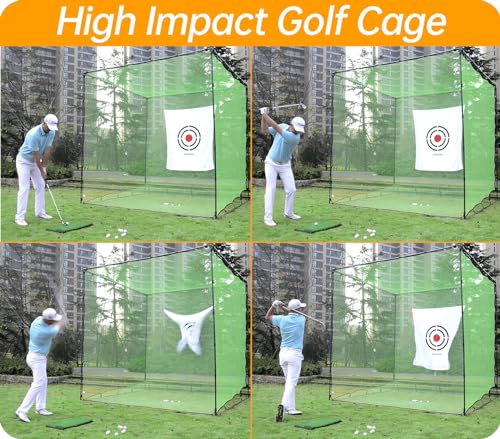 Gagalileo Golf Practice Hitting Nets Heavy Duty Portable Golf Cage 10x10x10FT