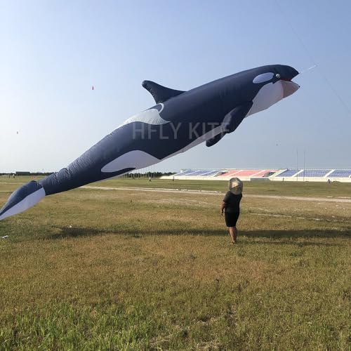 Yingfeida Soft Inflatable Killer Whale Kite Pendant Black