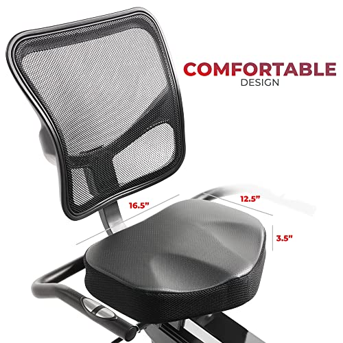 Sunny Health & Fitness Smart Recumbent Bike Black