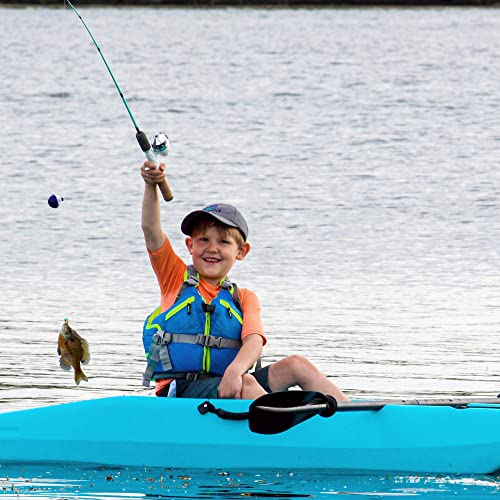 Evrwild Kids 6.5ft Kayak with Paddle, Lightweight Premium & Stable, 3-Level Footrest, Sit On Top for Youth to Teen Up to 130lbs, Grinnell Glacier Blue