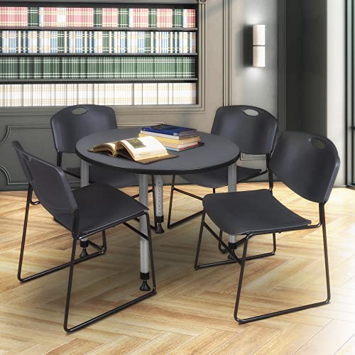 Romig Kee 30" Round Height Adjustable Classroom Activity Table Grey