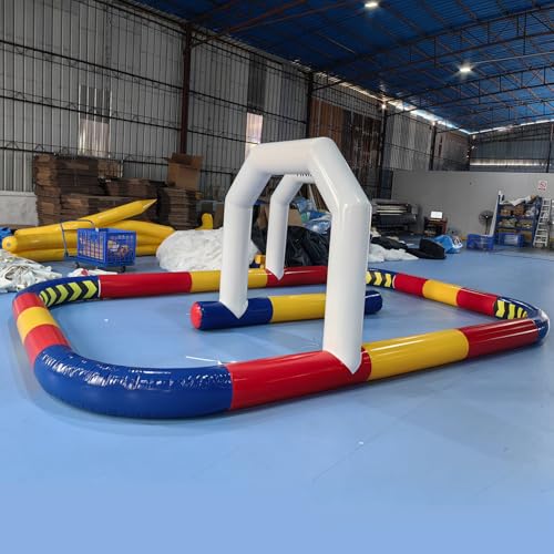 YBZCHLM Commercial PVC Inflatable Go Kart Race Track Rainbow 20x13x6.5 Ft