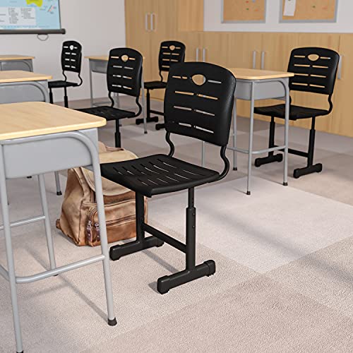 Flash Furniture Nila Adjustable Height Student Chairs Set of 6 Black