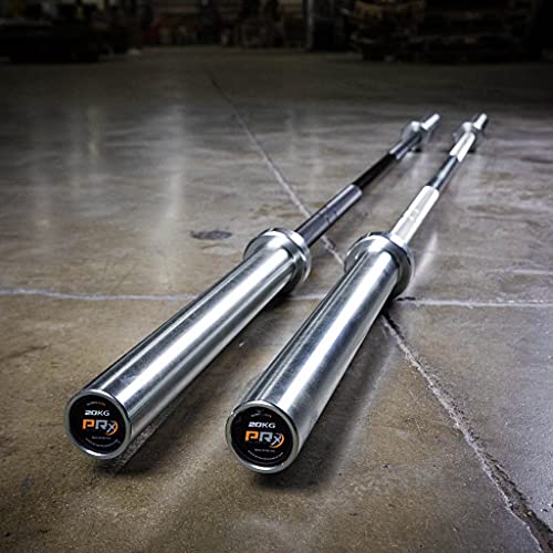 PRx Performance Men's Olympic Elite Barbell, 20kg Weight Lifting Bar, Black Zinc