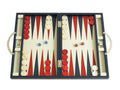 Zaza & Sacci Leather Backgammon Board Game Set 15" Blue
