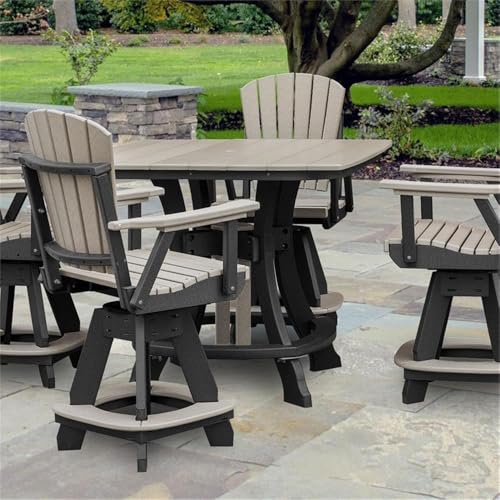 American Furniture Classics Five Piece Square Counter Height Dining Set Weatherwood/Black