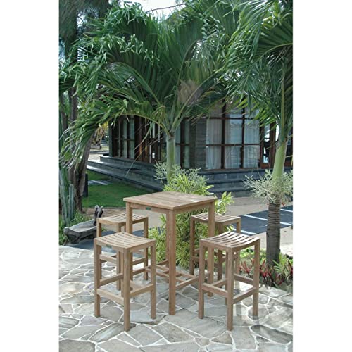 Anderson Teak Bahama Montego 5-Piece Square Bar Set White