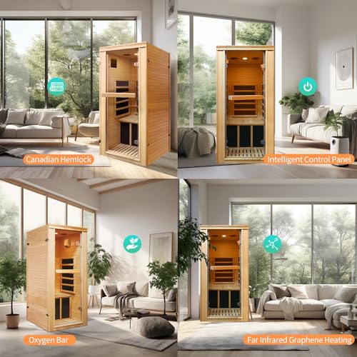 Daleyzay Indoor Far Infrared Sauna Room Canadian Hemlock Natural