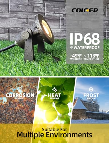 COLOER Brass Underwater Lights 10 Pack with 5W LED MR16 Bulb Bronze