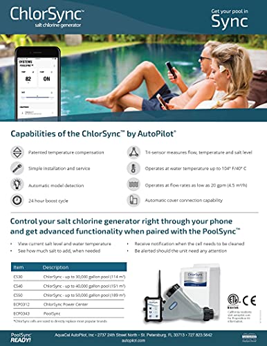 AutoPilot ChlorSync CS30 Salt Chlorinator for Pools up to 30K gallons