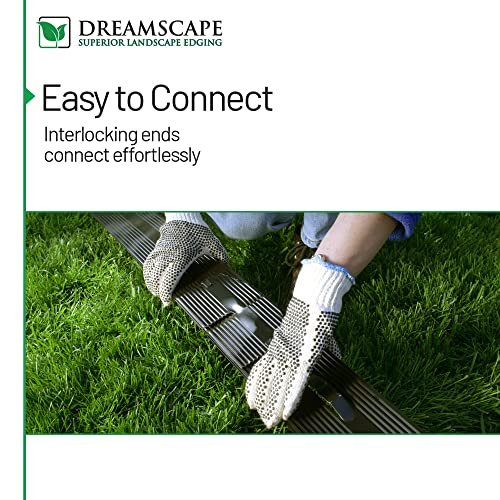 Dreamscape PermLine Aluminum Landscape Edging - 15 Strips, 120 Ft Total, Green Duraflex