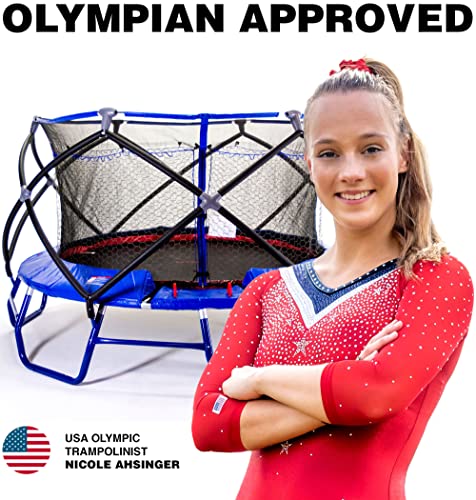 Monxter Titan XT8 Outdoor Kids Trampoline with Safety Enclosure 15FT Round Blue