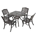 Christopher Knight Home Hallandale Outdoor Sarasota 5-Piece Cast Aluminum Dining Set Hammered Bronze