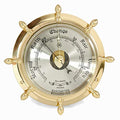 Kensington Row Coastal Collection Lacquered Brass Ships Wheel Barometer Brass