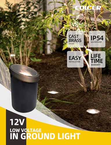 COLOER In-Ground Well Lights LED Outdoor Low Voltage Landscape Lighting 12-Pack 301B