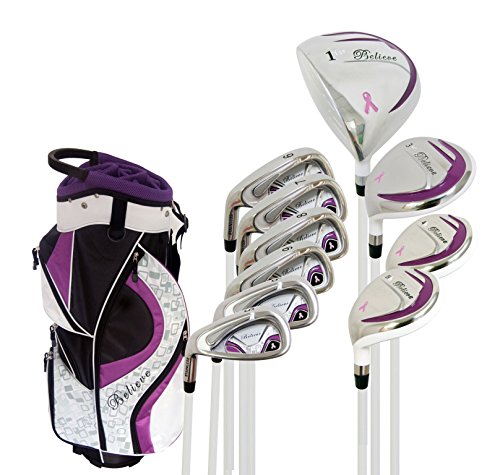 Believe Founders Club Ladies Complete Golf Club Set Purple Left Handed (Petite -1")