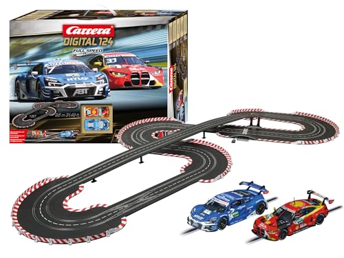 Carrera Digital Electric Slot Car Racing Track Set with Two Cars D124 Full Speed