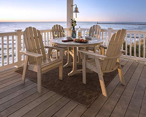 Polywood Vineyard Adirondack 5-Piece Nautical Trestle Dining Set Slate Grey