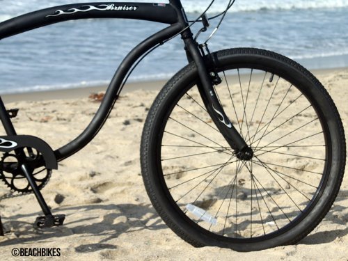 Firmstrong Bruiser Man Seven Speed Beach Cruiser Bicycle Matte Black