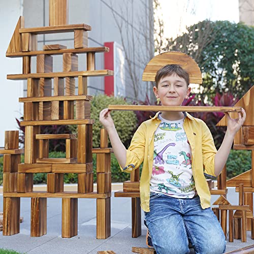 penepico Mega Outdoor Carbonized Wooden Building Blocks Set 54 pcs Jumbo Set