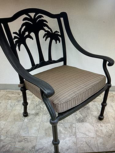 Patio Land Palm Tree Outdoor Patio Dining Chair Set of 4 Dark Bronze