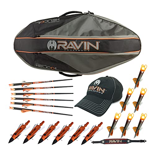 RAVIN Crossbows Soft Case Bundle with Arrows, Broadheads, Lighted Nocks, and Hat