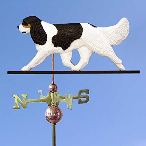 Cavalier King Charles Hand Carved & Painted Weathervane Black Tri 32 Inch
