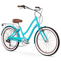 sixthreezero Women's Beach Cruiser Bike Teal w/Brown Seat/Grips