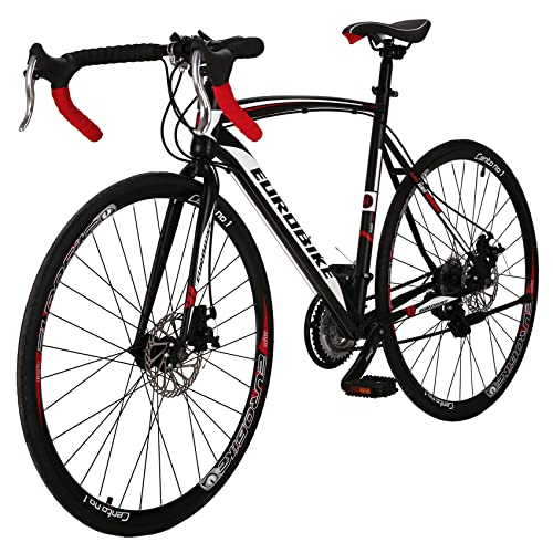 EUROBIKE XC550 Road Bike 21 Speed Women's Bicycle Disc Brake 700C Commuter Bike 54cm-32 Spoke