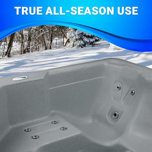 Essential Hot Tubs Inland 5-6 Person Plug & Play Spa 24 Jets LED Gray Granite