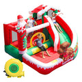 SunSports Christmas Bounce House with Slide Red/Green/White