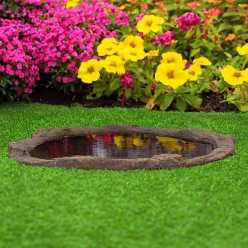 Gardenised Faux Rock Fiberglass Decorative Garden Pond Beige 27 Gallon