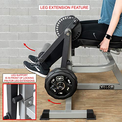 Valor Fitness Adjustable Leg Curl Extension Machine Grey CC-4