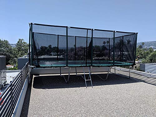 Galactic Xtreme Rectangle Gymnastics Trampoline with Net Green 10x23