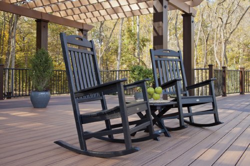 TREX Yacht Club 3-Piece Rocker Chair Set Charcoal Black