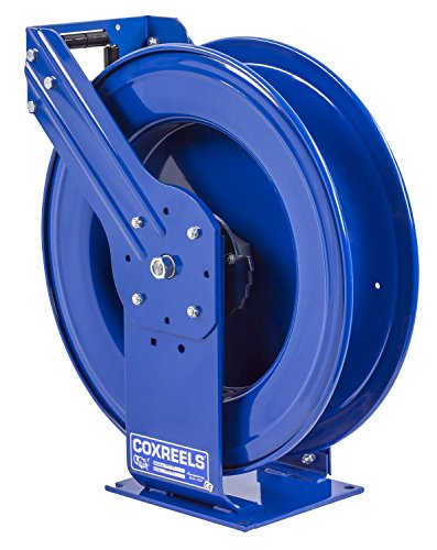 COXREELS Spring Rewind Hose Reel for Fuel Dispensing 3/4" I.D. 75' Hose 300 PSI Blue