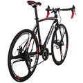 EUROBIKE Dual Disc Brake XC550 Road Bike 21 Speed Shifting System 54Cm Steel Frame 700C 3-Spoke Wheels Bicycle Blackwhite