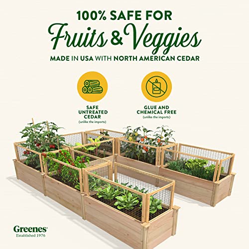 Greenes Fence Premium Cedar Raised Garden Bed with CritterGuard System 8' x 12' Light Brown