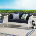 Modway Stance Outdoor Patio Modern Woven Rope Loveseat White Navy