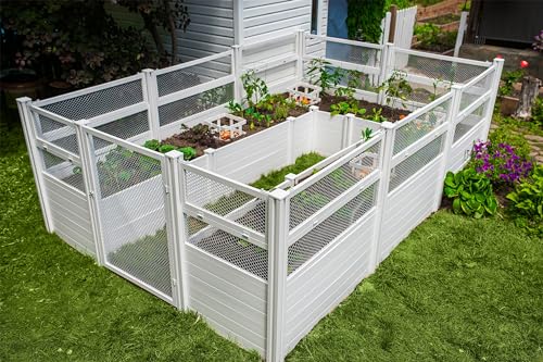 Vita Classic 8x12 Keyhole Composting Garden Raised Bed White