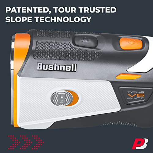 PlayBetter Bushnell Tour V6 Shift Golf Rangefinder with Slope - PinSeeker, Visual JOLT, BITE Mount - Shift (Slope)