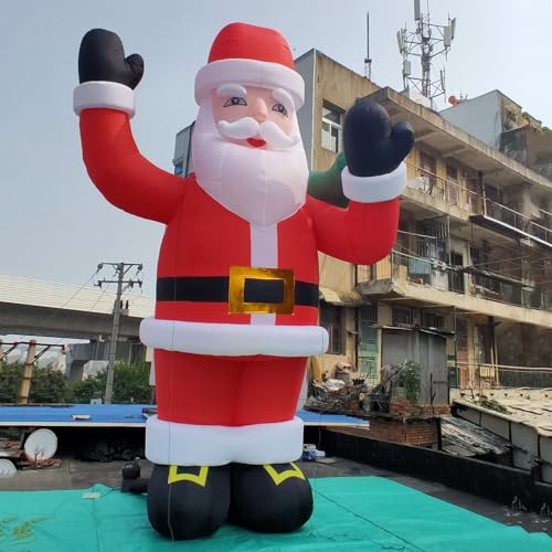 YBZCHLM Giant Inflatable Santa Claus with Gift Bag and LED Lights 16ft Red