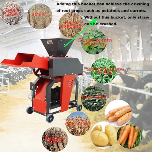 Banfluxion 220V 8-Blade Grass Cutter with Conveyor Belt Red