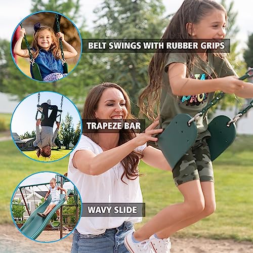 Lifetime Adventure Tower Deluxe Swing Set Playset Earthtone